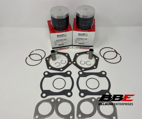 '86-'99 Polaris Indy Trail 488 Fan Top End Kit 1mm O/S 73mm Bore Pistons Gaskets