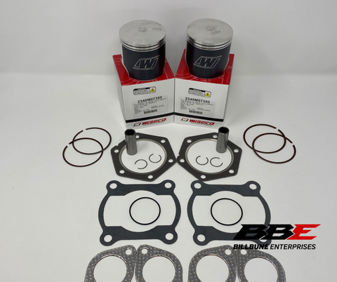 '86-'99 Polaris Indy 488 Fan Top End Kit 1.50mm O/S 73.50mm Bore Pistons Gaskets